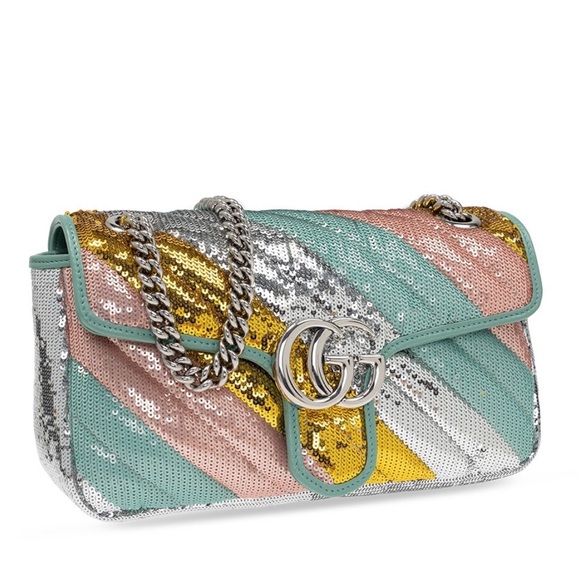 Gucci Limited Edition GG Marmont Sequins Pastel Crossbody Bag - Picture 11 of 12